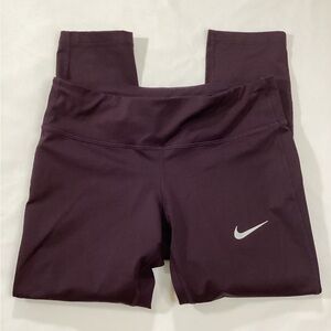 Nike Power Epic Run Tight Fit Crop Leggings Purple Size S